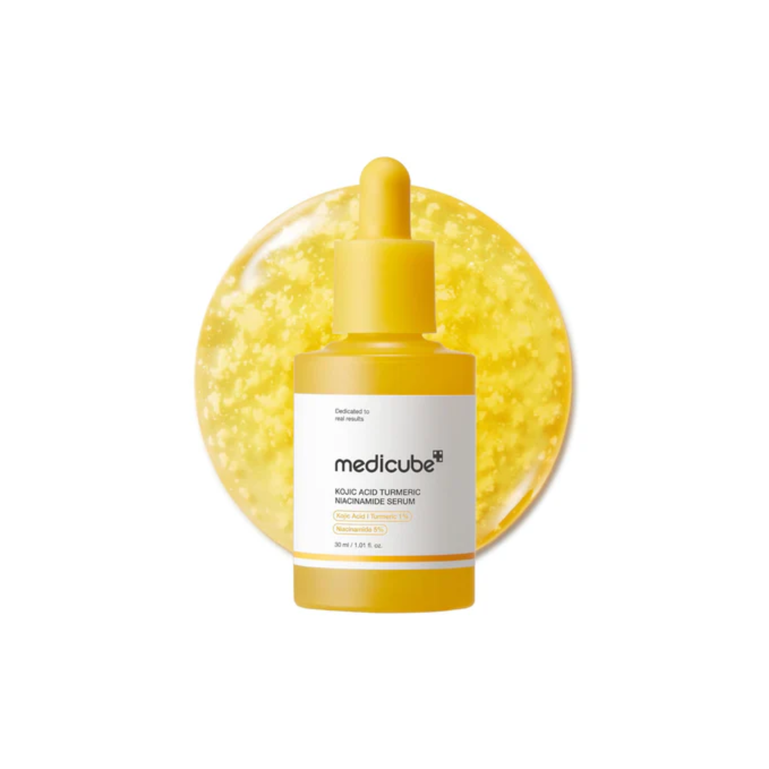 MEDICUBE Kojic Acid Turmeric Niacinamide Serum is a brightening serum designed to target dark spots, dullness, uneven skin tone, and rough texture. Formulated with Niacinamide, Kojic Acid, Turmeric Extract, and Glycolic Acid, it helps improve radiance, fade the look of discoloration, and refine the skin for a smoother, clearer appearance. Panthenol, Squalane, Jojoba Esters, and soothing botanical extracts help keep the skin soft, hydrated, and comfortable. Best suited for dull, uneven, normal, combination, 