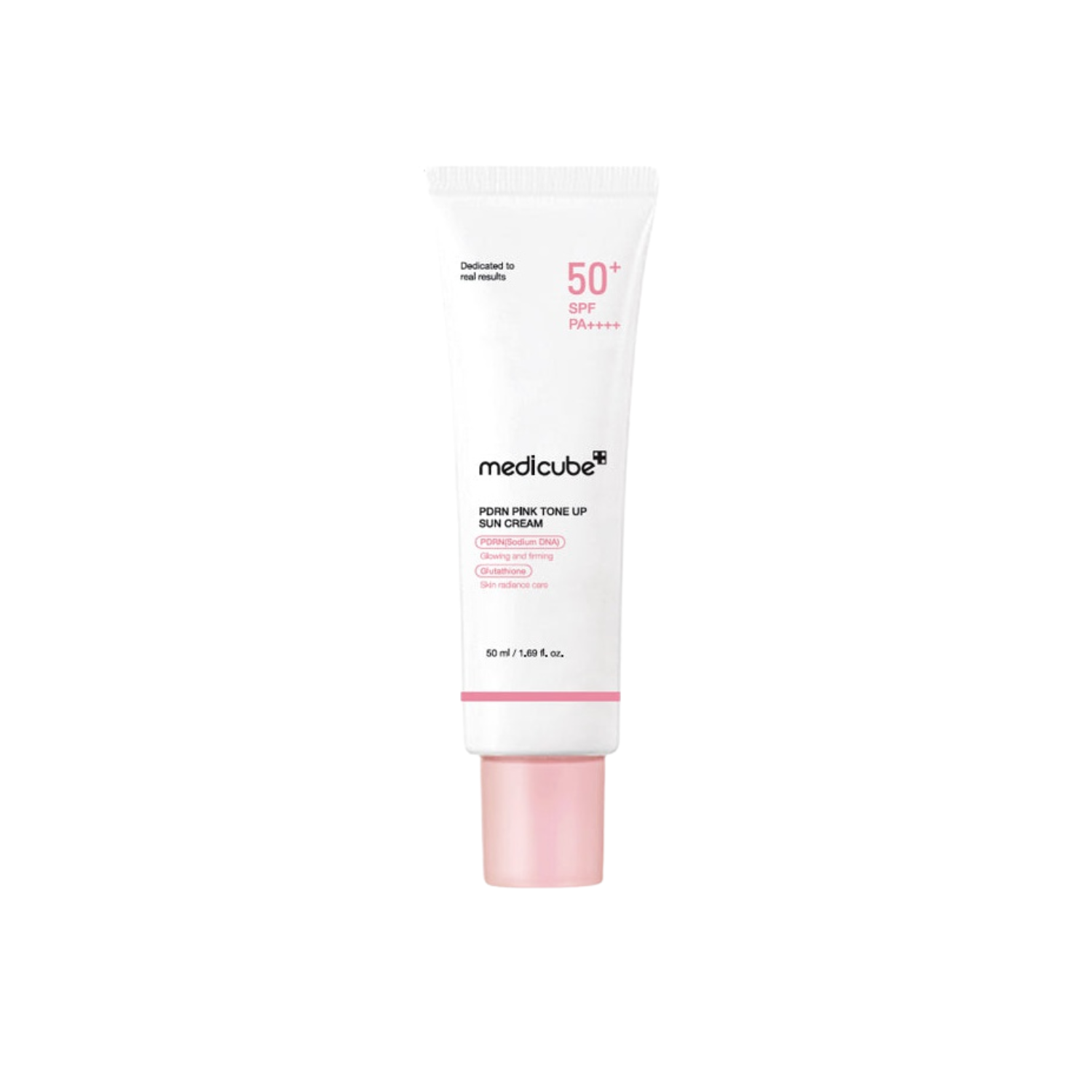 MEDICUBE PDRN Pink Tone Up Sun Cream is a brightening, tone-correcting sunscreen that protects and enhances your skin’s natural glow. Enriched with PDRN (Sodium DNA), Niacinamide, and Glutathione, it brightens dull skin and improves overall radiance. A blend of Hyaluronic Acids and Collagen provides deep hydration, while SPF protection shields against UV damage. This lightweight, non-greasy formula smooths, hydrates, and leaves a soft pink tone-up finish for a fresh, luminous complexion.