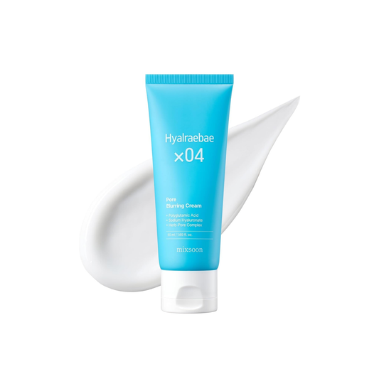 MIXSOON Hyalraebae Pore Blurring Cream is a lightweight Korean moisturizer designed to hydrate, smooth texture, and soften the appearance of pores. Formulated with Niacinamide, Squalane, Polyglutamic Acid, Sodium Hyaluronate, Trehalose, Allantoin, Gluconolactone, Capryloyl Salicylic Acid, and Centella-based ingredients, it helps keep skin moisturized, calm, and balanced while supporting a smoother-looking complexion. The silky cream absorbs quickly and works well under makeup. Suitable for dehydrated, combi