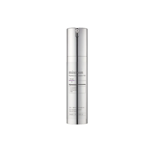 MIXSOON Peptide Cica Hyalshot 150 is a lightweight serum designed to calm, hydrate, and improve the look of firm, plump skin. Formulated with Centella Asiatica Complex, Peptides, PDRN, Niacinamide, and multiple forms of Hyaluronic Acid, it helps soothe sensitive skin, support the skin barrier, and brighten the complexion. The Hyaluronic Coating Spirule technology helps enhance absorption, leaving skin feeling smooth, refreshed, and deeply moisturized. Suitable for all skin types, especially sensitive, dehyd