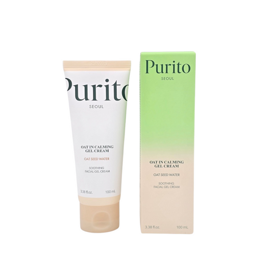 PURITO SEOUL Oat-In Calming Gel Cream is a soothing moisturizer designed to calm and hydrate sensitive skin. Formulated with 77% Avena Sativa (Oat) Seed Water, it delivers gentle nourishment and relief from irritation. Enriched with Glycerin and Squalane, this gel cream provides deep hydration and locks in moisture, ensuring your skin remains supple and soft. Dipotassium Glycyrrhizate and Panthenol work together to soothe and repair, while Beta-Glucan enhances the skin's natural barrier, offering protection