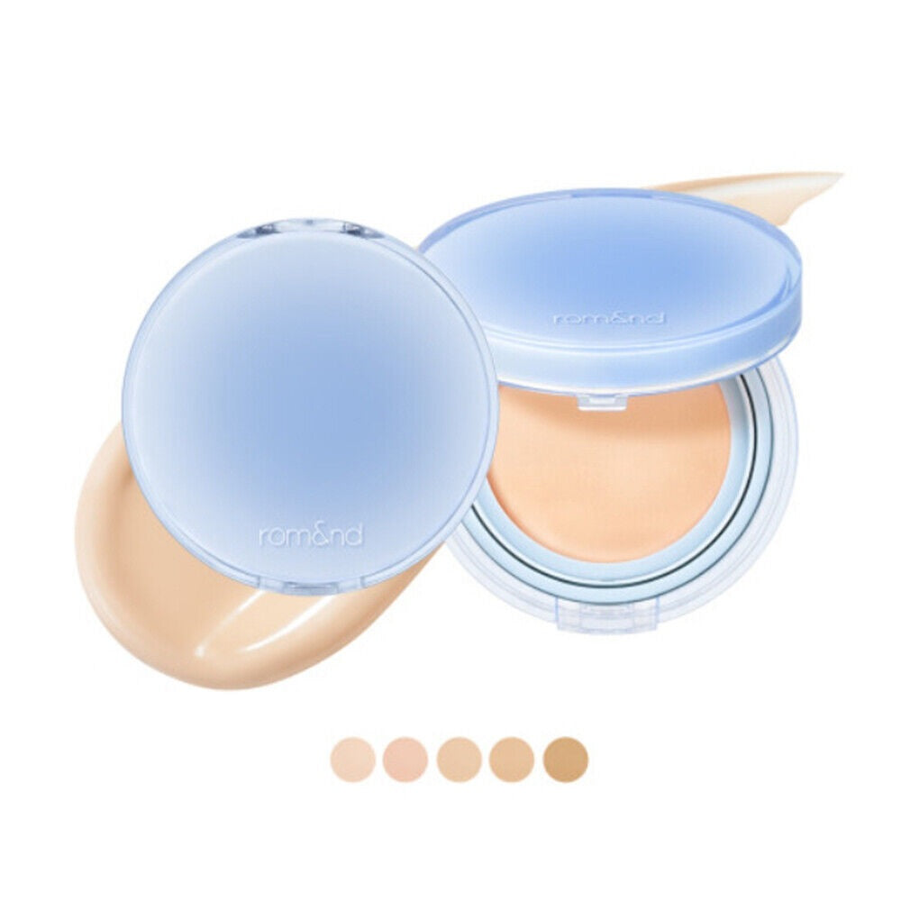 ROMAND Bare Water Cushion delivers a lightweight, hydrating coverage that enhances your skin's natural radiance while providing a smooth and flawless finish. Infused with nourishing ingredients like niacinamide, panthenol, and a blend of hyaluronic acid derivatives, this cushion deeply moisturizes the skin, leaving it plump and dewy. Enriched with ceramides and peach flower extract, it helps to strengthen the skin barrier and soothe irritation for a healthy, glowing complexion. Its breathable formula ensure