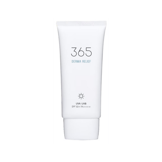 ROUND LAB 365 Derma Relief Sunscreen SPF50+ PA++++ provides gentle yet powerful sun protection for sensitive skin. Formulated with Zinc Oxide and Titanium Dioxide, this physical sunscreen creates a protective barrier against harmful UV rays. Enriched with Centella Asiatica Extract and Houttuynia Cordata Extract, it soothes and calms irritated skin, while Ceramide NP and Panthenol strengthen the skin barrier and lock in moisture. Infused with Sunflower Seed Oil, Salvia Hispanica Seed Extract, and a blend of 