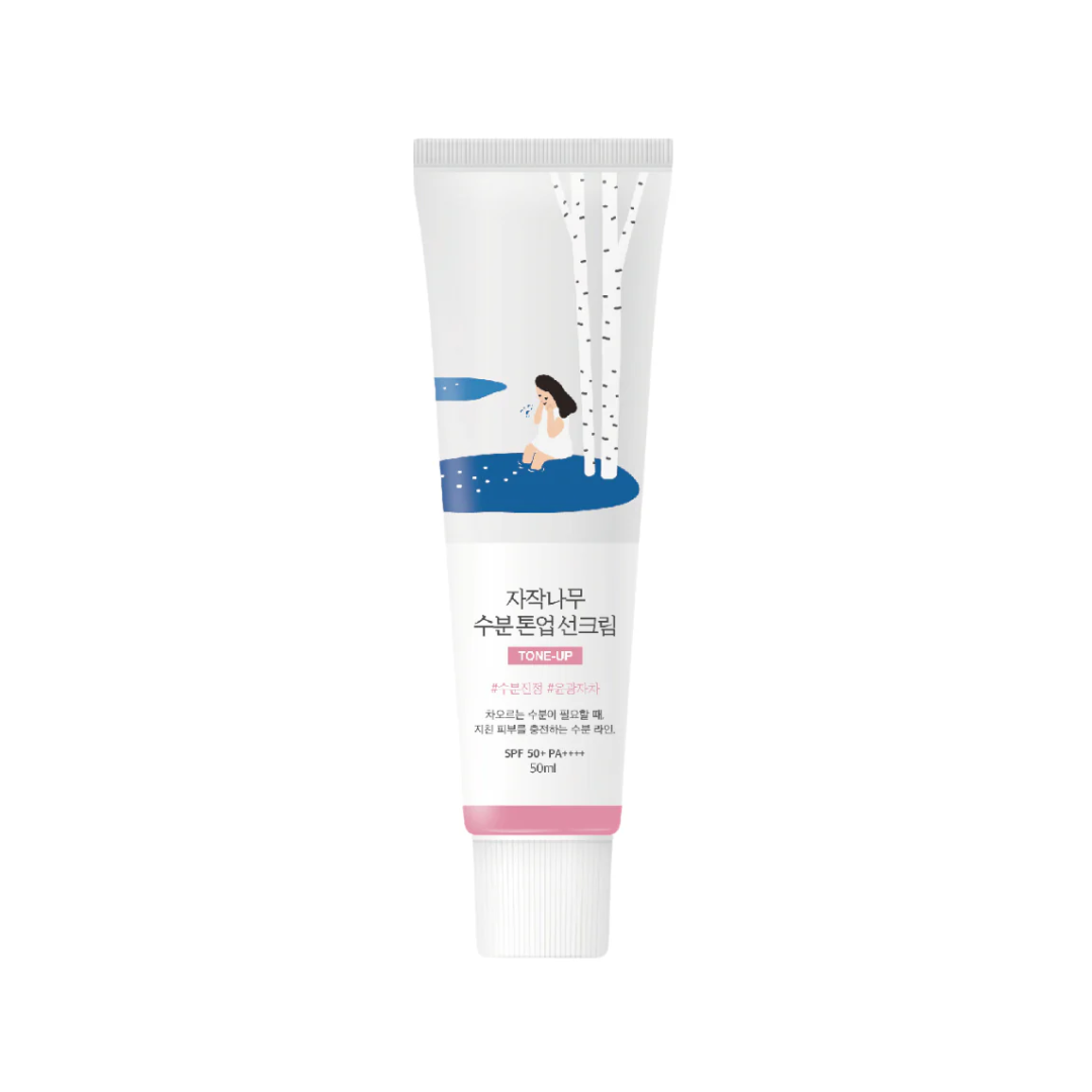 ROUND LAB Birch Juice Moisturizing Tone Up Sunscreen is a multifunctional sunscreen that offers powerful sun protection while brightening and hydrating your skin. Enriched with Betula Platyphylla Japonica Juice and Niacinamide, it nourishes and evens out skin tone, leaving a natural, radiant finish. Sodium Hyaluronate and Hyaluronic Acid provide deep hydration, while soothing ingredients like Allantoin and Artemisia Annua Extract calm the skin. This lightweight, tone-up sunscreen is perfect for daily use, d