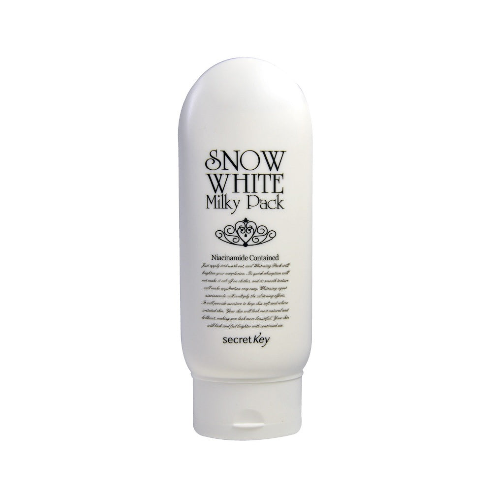 SECRET KEY Snow White Milky Pack is a wash-off brightening treatment that leaves the skin instantly glowing and hydrated. Infused with Niacinamide, it works to brighten and even out skin tone, while Hyaluronic Acid deeply moisturizes, leaving the skin soft and smooth. The lightweight formula absorbs quickly, revealing a radiant and luminous complexion after each use. Suitable for all skin types, it’s perfect for anyone seeking a refreshed, glowing look.