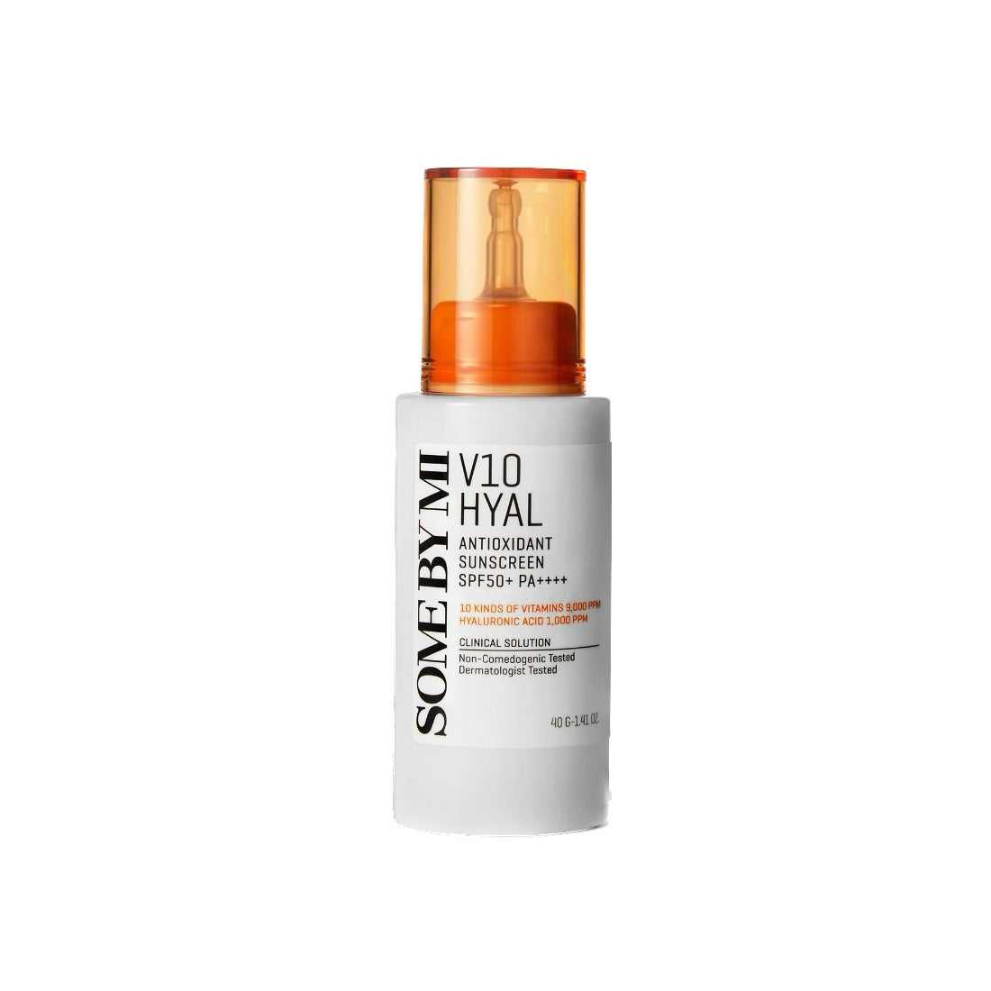 SOME BY MI V10 Hyal Antioxidant Sunscreen combines SPF50+ PA++++ sun protection with powerful antioxidants for complete skin defense. Enriched with vitamin C, niacinamide, and glutathione, it brightens the skin and reduces the appearance of dark spots while providing hydration with hyaluronic acid. Its lightweight, non-sticky formula includes ceramide NP to strengthen the skin barrier and retinol to promote a smoother complexion. Perfect for daily use, this sunscreen protects against harmful UV rays and sup