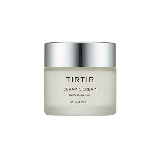 TIRTIR Ceramic Cream is a rich, nourishing moisturizer designed to deeply hydrate and strengthen the skin barrier. Infused with Olive Fruit Oil, Macadamia Seed Oil, Shea Butter, Ceramide NP, and Centella Asiatica Extract, this cream soothes and replenishes moisture while supporting skin elasticity and resilience. Its smooth, creamy texture absorbs effortlessly, leaving the skin soft, supple, and radiant. Ideal for normal to dry skin types.