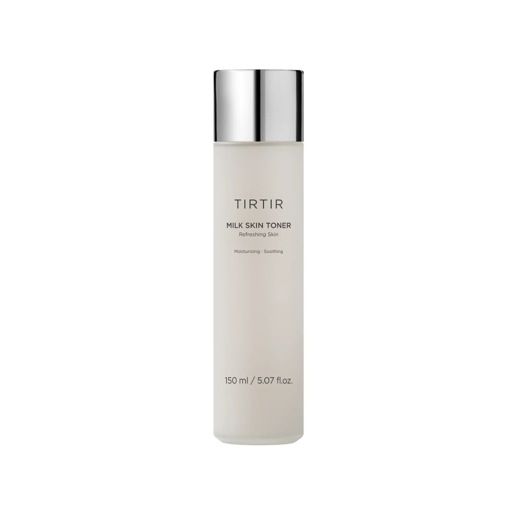 TIRTIR Milk Skin Toner is a moisturizing toner ideal for normal to dry skin, offering deep hydration and soothing care. Enriched with Niacinamide for a radiant glow and Ceramide NP to reinforce the skin barrier, it helps lock in moisture for long-lasting softness. Key ingredients like Rice Bran Extract, Centella Asiatica Extract, and Chamomile Flower Extract provide calming benefits, reducing irritation and enhancing skin comfort. Its silky, milky texture absorbs quickly, leaving your skin smooth, nourished