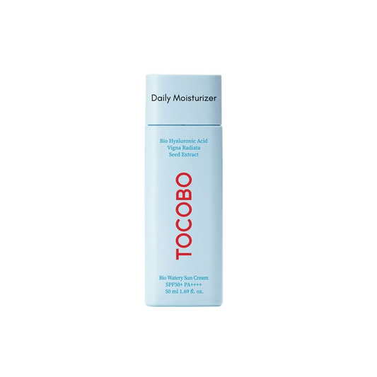 TOCOBO Bio Watery Sun Cream delivers refreshing hydration with a lightweight, fast-absorbing formula. Infused with Niacinamide and Sodium Hyaluronate, it helps to brighten and lock in moisture, supporting a balanced and healthy complexion. Featuring botanical extracts like Cotton Seed Oil, Evening Primrose, and Scutellaria Baicalensis Root, it nourishes and calms the skin. Its silky texture glides on smoothly, leaving your skin soft, hydrated, and revitalized for everyday comfort.