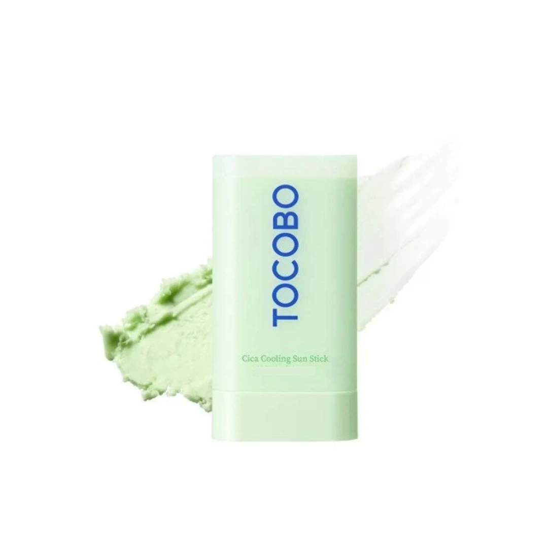 TOCOBO Cica Cooling Sun Stick delivers a soothing and refreshing touch to your skin while providing effective protection. Infused with centella asiatica extracts and hyaluronic acid, it helps calm irritation and hydrate deeply. Its lightweight, non-sticky formula glides effortlessly, leaving a smooth, cooling finish that’s perfect for daily use.