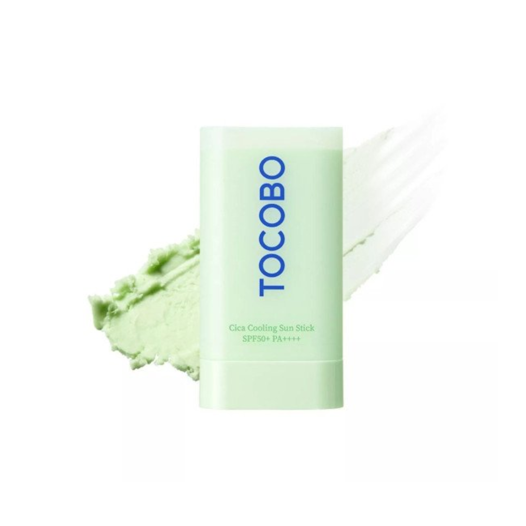 TOCOBO Cica Cooling Sun Stick SPF50+ PA++++ offers convenient sun protection in a mess-free stick format. Enriched with Centella Asiatica Extract and Niacinamide, it soothes and brightens the skin while providing a calming effect. The formula includes Hyaluronic Acid in various forms to ensure deep hydration without greasiness. The cooling effect from Mentha Arvensis Powder refreshes the skin, making it ideal for hot and humid climates. With a smooth, non-sticky finish, this sun stick is perfect for on-the-