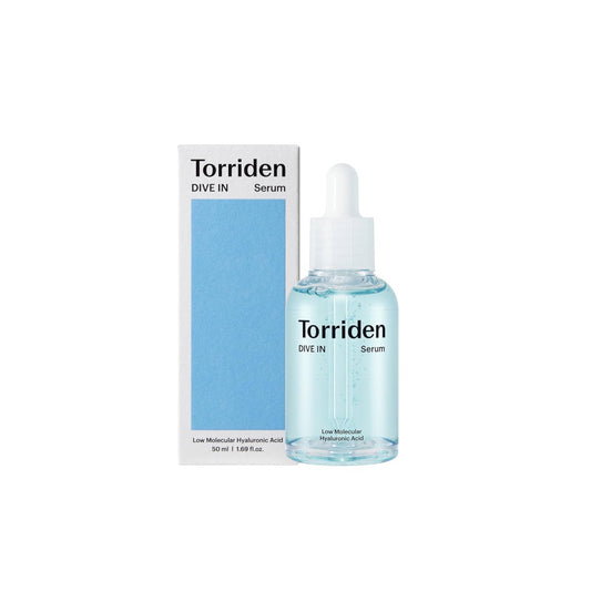 TORRIDEN DIVE-IN Low Molecule Hyaluronic Acid Serum delivers intense hydration with its low molecular weight Hyaluronic Acid, allowing deep penetration to quench and plump the skin. Enriched with Panthenol, Allantoin, and soothing botanicals like Witch Hazel and Portulaca Extract, it helps calm irritation and restore moisture. With added Madecassoside and Ceramide NP, this serum strengthens the skin's barrier, making it perfect for all skin types, especially those needing extra hydration. It leaves the skin