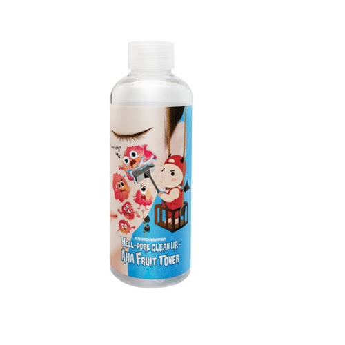 ELIZAVECCA Milky Piggy Hell-Pore Clean Up AHA Fruit Toner is a resurfacing toner made to target clogged pores, uneven texture, and dull skin. Powered by Lactic Acid, Glycolic Acid, Citric Acid, Salicylic Acid, Niacinamide, Panthenol, Sodium Hyaluronate, and fruit extracts, it helps gently exfoliate dead skin cells, smooth the skin’s surface, and promote a clearer-looking glow. Ideal for oily, combination, rough, and congested skin. Start slowly if you are new to exfoliating acids.
