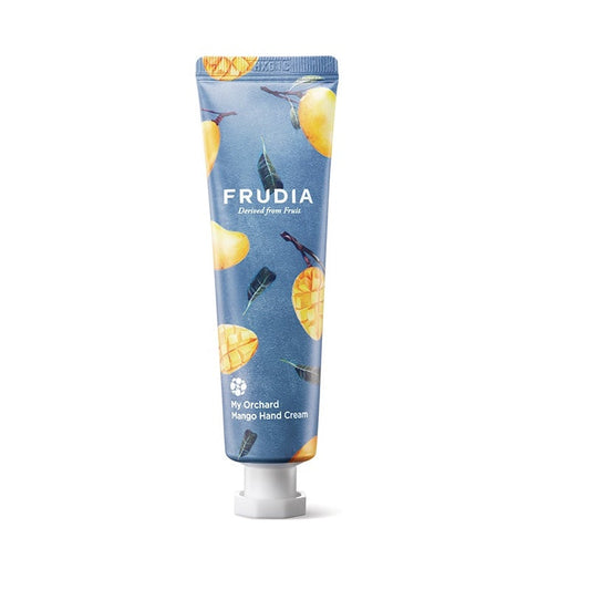 FRUDIA My Orchard Mango Hand Cream is a luxurious, nourishing hand cream infused with the delightful scent of fresh mango. Formulated with Mango Seed Oil and Shea Butter, this cream provides deep hydration and softness to dry hands. The rich texture absorbs quickly without leaving a greasy residue, leaving your hands feeling smooth and rejuvenated. Enriched with natural extracts like Grape Seed Oil and Centella Asiatica, it also helps to soothe and protect the skin. Perfect for daily use to keep your hands 