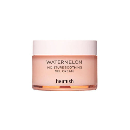 HEIMISH Watermelon Moisture Soothing Gel Cream is a refreshing, lightweight formula that delivers deep hydration with Watermelon Fruit Extract. Infused with Shea Butter and Ceramide 3, it strengthens the skin barrier while locking in moisture. The addition of Turmeric Root Extract and Aloe Vera helps soothe and calm the skin, making it perfect for daily use. Witch Hazel and Moringa Seed Oil further support a smooth, soft complexion, leaving your skin feeling revitalized and nourished. Ideal for all skin typ