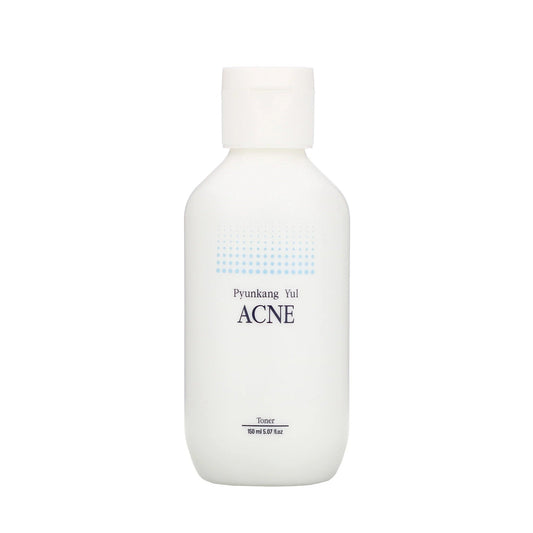 PYUNKANG YUL Acne Toner is a gentle toner designed to refresh and rebalance acne-prone skin. Infused with Willow Bark Extract and Niacinamide, it helps regulate oil, minimize pores, and improve skin tone. Calming botanicals like Centella Asiatica, Green Tea, and Chamomile soothe irritation, while Copper Tripeptide-1 aids in skin repair. The result is a clearer, smoother, and healthier-looking complexion.