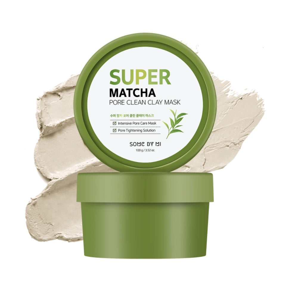 SOME BY MI Super Matcha Pore Clean Clay Mask is a deep-cleansing wash-off mask designed to purify pores and control excess oil. Formulated with Matcha Water, Kaolin, and Bentonite, it helps draw out impurities while gently exfoliating with LHA to refine skin texture. Calming ingredients like Centella Asiatica, Tea Tree Leaf Water, and Allantoin soothe the skin during cleansing, leaving pores feeling refreshed, clean, and visibly tightened without dryness.